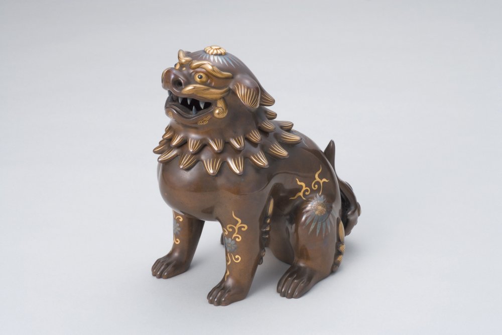 金銀象嵌獅子香炉